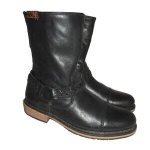 Harley Davidson Constrictor Leather Motorcycle Boots Men's 9 Leather Harness Zip